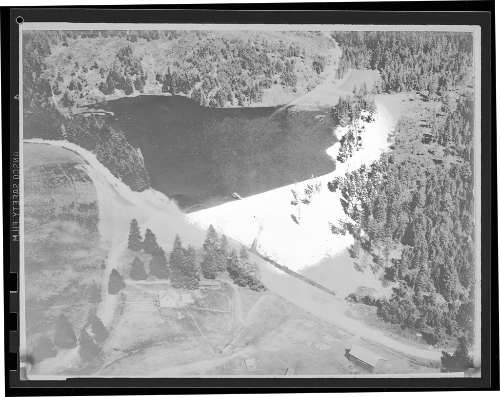 Negative photograph of the development site of Robinson lake